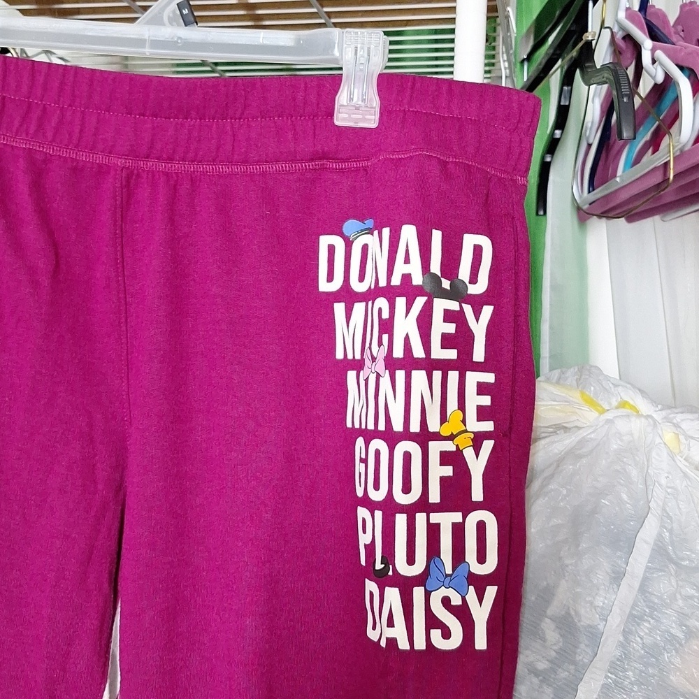 DISNEY PAJAMA PANTS PINK AND WHITE XL 16-18 JOGGERS - Picture 2 of 8